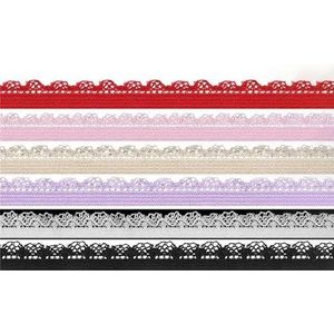 Combo Frilly Lace Trim elastieken 3/8"" 10mm 3/4"" 18mm decoratieve Mesh Band Lingerie ondergoed naaien Craft-1 Yard per kleur C