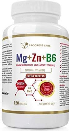 Progress Labs - Magnesium + Zink + B6 - Supplement - 120 Tabletten