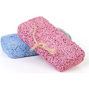 Puimsteen - eeltverwijderaar en voetsteenschrobber - exfoliërende voetsteen puimsteen voor harde, droge en dode huid op hielen, lichaam en voeten (verpakking van 2) (veelkleurig)