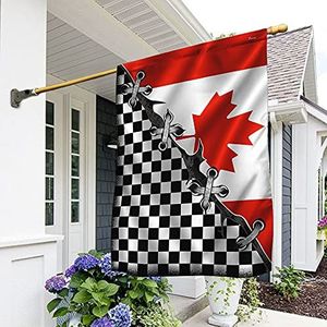 Outdoor Teken Dubbelzijdig Huis Vlag Grappige Decoratie Vlaggen Decoratie Voor Party Slaapzaal Carnavals Racing Vlag Racing Canadese Vlag 30x45cm