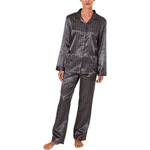 NORMANN wasfabrikaat lange satijn pyjama, met knoop - 61509