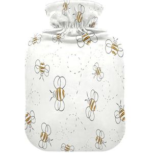 LI ZHI XIN PVC warmwaterkruik met fluwelen deksel 1L 2L kleine middelgrote bijen patroon