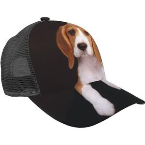 LAMAME ovely Pet Dog Beagle Gedrukt Mode Gebogen Rand Baseball Cap Verstelbare Mesh Cap Casual Hoofddeksels