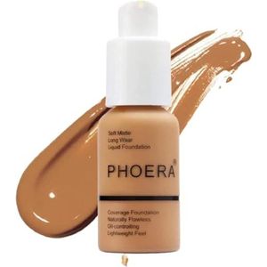 Glamza PHOERA Concealer Foundation, volledige afdekking, mat, verhelderend, lang, UK (106 Warm Sun)