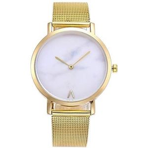 Nieuwe Casual Zaken High-en-Koreaanse vrouwen horloge Steel Mesh Belt Strap Rose Gouden horloge Horloge for vrouwen Geschenken (Color : Gold)