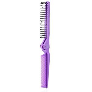 DieffematicSZ kam Portable Folding Hair Comb Anti Static Plastic Foldable Beard Pocket Brush Massage Hair Brush for Men Hair Styling Tools (Color : Purple)