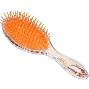 Haarkam Luchtkussen Antistatische haarkam Dagelijkse haarverzorging Cartoon haarkam(Roze dinosaurus op gele achtergrond)