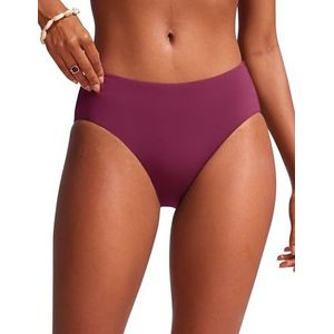CRZ YOGA Bikinibroekjes voor dames, halfhoge taille, volledige bedekking, badpak, basic zwembroekjes Fuchsia M