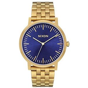 Nixon Porter All Gold Blue Sunray A10572735 Men's Gold Watch