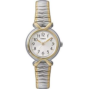 Timex T21854 Elevated Classics Two-Tone Expansion Band Horloge voor dames, Zilver, Modieus