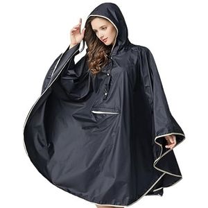 Regenponcho Regenpak Regenjassen Volwassen Dames Cape Regenjas Wandelen Regenhoes Lange Regenjas Dames Lichtgewicht Waterpak Regencape Regenjas (Color : Black, Size : One size)