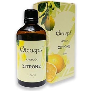 Øleuspá – Aroma Massageolie Citroen in Bio Kwaliteit 100 ml – Massageolie voor Spierontspanning – 100% Natuurlijk Aroma-olie voor Massagetherapie Citroen