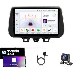 Android 13 Dubbel Din Auto Stereo Touchscreen Auto Stereo Voor Hyundai New Tucson IX35 2018-2019 Met Bluetooth GPS Navigatie WiFi FM Radio USB/SWC/Plug en Play Ondersteuning Carplay&Android Auto(4 Cor