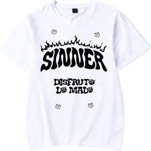 Junior H T-Shirt Sad Boyz DLM Merch Unisex Korte Mouw Casual Mode Tees, Wit, 3XL