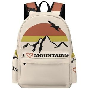 I Love Wandelen Mountain Mini Rugzak Leuke Schoudertas Kleine Laptop Tas Reizen Dagrugzak voor Mannen Vrouwen