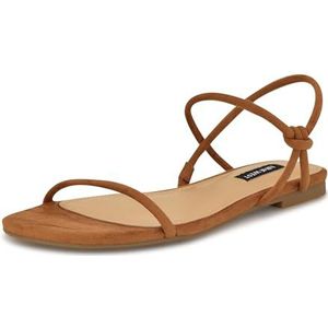 Nine West Maizy platte sandaal voor dames, Cognac 101, 36 EU