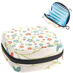 Periode Pouch Draagbare Tampon Opbergtas,Tampon Houder voor Portemonnee Vrouwelijke Product Organizer,flowerPattern Multi mooie Zephyr, Meerkleurig, 4.7x6.6x6.6 in/12x17x17 cm