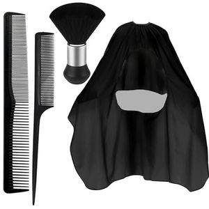 WYRGQIQN Professionele Kapperscape 4-delig Set - Friseurumhang, Haarsnit Cape, Kappers Accessoires en Halskraag Set voor Volwassenen en Kinderen