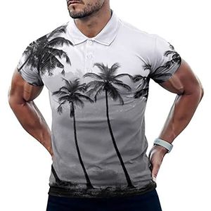Palmboom Patroon Grappige Mannen Polo Shirt Korte Mouw T-shirts Klassieke Tops Voor Golf Tennis Workout