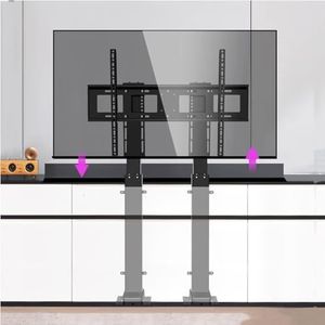 YUZDNM Gemotoriseerde tv-houder, gemotoriseerde tv-lift, elektrische tv-houder met afstandsbediening, voor tv's van 55 inch tot 120 inch tot 130 kg, dubbele motor, hefhoogte 150 cm