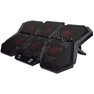 Laptopkoelventilator, 73,25 CFM Luchtvolume Ergonomisch Ontwerp Laptopkoeler met Dubbele USB-poorten voor Laptops van 12 Tot 17 Inch