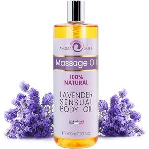 Plantaardige massageolie, 100% natuurlijk, druif en lavendel, verzachtend en verzachtend, preventie van striae, herstellend gezicht, haar, lichaam 200 ml