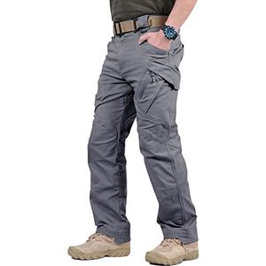 Men's Cargo Work Trousers Waterproof Tactical Pants with 8 Pocket Outdoor Combat Ripstop Trousers Casual for Golf Hiking Hunting