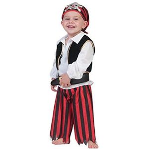 Machtige Rood Zwarte Mini Piraat Jongen Kostuum
