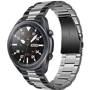 LQXHZ Geen gaten Solide roestvrijstalen horlogeband Compatibel met Galaxy Compatibel met Watch3 45 mm handafneembare band Quick Release Band Horloge 3 polsband(Silver)