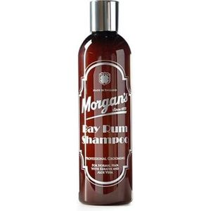 Morgan's Pomade Bay Rum Geur Shampoo voor Normaal Haar, Verhoogt de Vitaliteit en Glans van het Haar, Hydrateert de Hoofdhuid, met Keratine en Aloë Vera 250ml