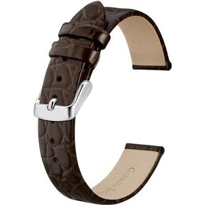 Jeniko Lederen Horlogeband For Dames Vrouwen 8mm 10mm 12mm 14mm 16mm 18mm 19mm 20mm Vervanging Band Roestvrij Gesp (Color : Brown-Silver, Size : 14mm)