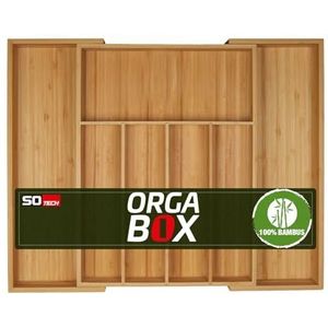 ORGA-BOX UNIVERSAL Besteklade uit bamboe verstelbaar voor ladebreedte 400-600 mm tot 7 vakken voor lade diepte 473 mm (Binnenmaat)