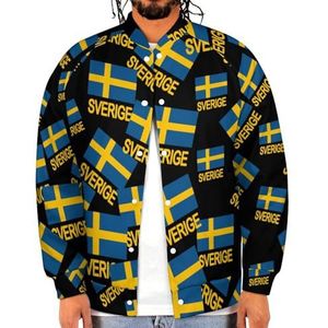 Zweden Zweedse Vlag Grappige Mannen Baseball Jacket Gedrukt Jas Zachte Sweatshirt Voor Lente Herfst