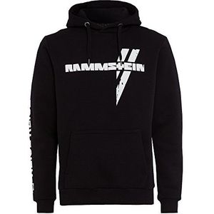 Rammstein Heren Hoodie Wit Kruis Officiële Band Merchandise Fan Hoodie Zwart met Veelkleurige Front en Back Print, zwart, 3XL