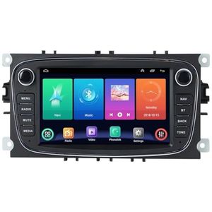 Dubbele DIN Android 14 autoradio voor Ford Focus S-Max Mondeo Galaxy C-Max 7 Duim QLED Touch screen-met Draadloze Carplay Android Auto GPS navigatie 4G WiFi Stuurwielbediening achteruitrijcamera(A,P3