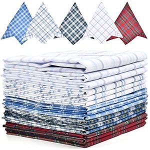 Zakdoeken voor heren, katoen, grote 15 stuks