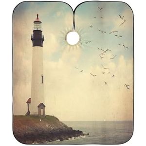 Kapperscape Retro Vuurtoren Barber Cape Antistatische Kapmantel Professionele Haar Salon Cape Voor Volwassenen Kappers Huishouden 140 x 168 cm