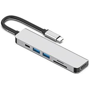 LESANGBAIHUODIAN USB C HUB naar HDMI-Compatible 4K Multi USB 3.0 HUB Adapter PD CHARGE TF/SD 3.5mm AUDIO-aansluiting voor iPad Pro Type C HUB-adapter (Color : GM25)