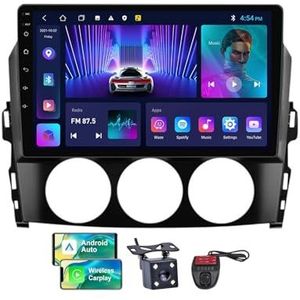 Android 13 Dual Din Car Stereo voor Mazda MX-5 3 NC 2008-2015 met 9 inch Screen Media Player met Carplay Android Auto Bluetooth 5.0 4G WiFi GPS-navigatie FM/RDS SWC + achtercamera(NF-2)