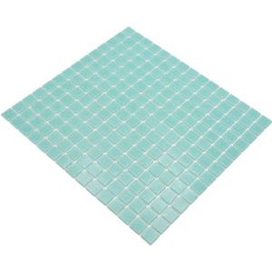 Mozaïek licht turquoise zwembadtegels zwembad mozaïek tegels glas glanzend vierkant muur vloer keuken badkamer douche