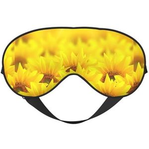 Geel zonnebloem afdrukken all-Occasion Sleep Eye Mask met dubbele zijden verstelbare riem perfect voor diensten en reizen