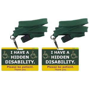Ik heb een verborgen handicap, wees geduldig. Medische toegangs- en bewustmakingskaart en lanyard. (2)