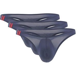 Panegy 3-Pack Heren Slips Ondergoed Ultradunne Ijs Zijden Touwtjes String Lage Taille Slipje Lingerie