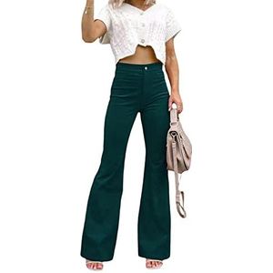 MOGSA Flare Broek Vrouwen Corduroy Uitlopende Broek Stretch Hoge Taille Bootcut Bell Bottom Broek Streetwear