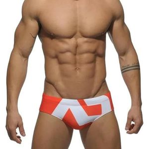 Mens Swimming Trunks Men'S Summer Beach Short Low Waist Swimming Briefs Swimwear Surf Surfing Trunks Beachwear Swimsuit-Orange-Xl