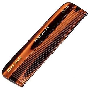 Fendrihan Handafgewerkte fijne tand pocket kam voor mannen, faux schildpad (5 inch)
