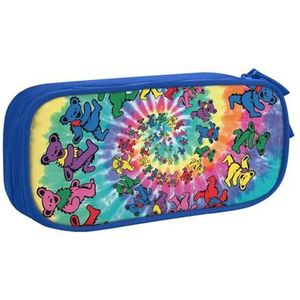 Yyoretp Grote Capaciteit Dansen Thanksgiving Beer Print Potlood Case, Dubbellaags Rits Make-up Pouch Potlood Box Organizer., Blauw, Eén maat, Beauty Case