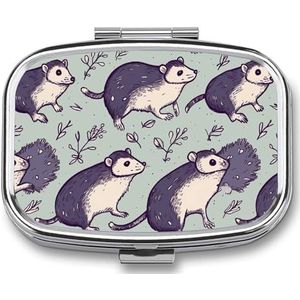 Leuke Pil Organizer Opossum Gedrukt Draagbare Reizen Pillendoos Mini Pillendoos Kan Buiten Worden Gebruikt