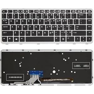 US Russisch voor HP voor EliteBook voor Folio 1040 G1 G2-serie laptoptoetsenbord met achtergrondverlichting 736933-001 739563-001(US New Silver light)