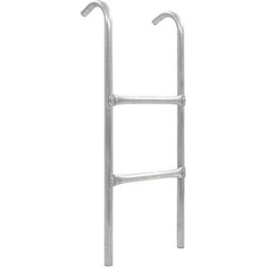 Buitenspeeltoestellen 2-Traps Trampoline Ladder Staal Zilver 72 cm Speelgoed & Spellen